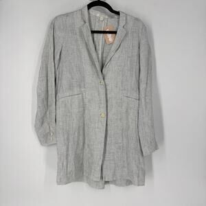Eileen Fisher Organic Linen Slub‎ Check Jacket